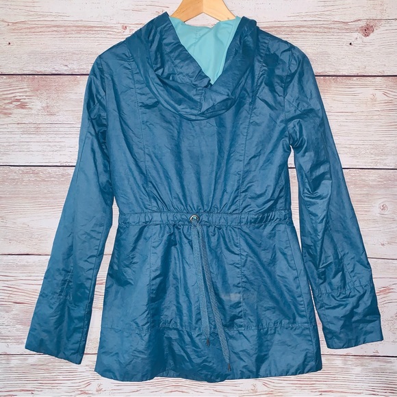 Prana Teal Abby Utility Button Zip Hooded Lined Windbreaker Jacket XS - Picture 5 of 6